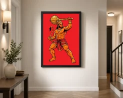 bajrang bali hanuman heroic gada bold red illustration 04 black 2