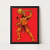 bajrang bali hanuman heroic gada bold red illustration 04 black main