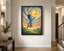 bal hanuman childhood picking sun playful divine art 16 black 2