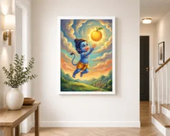 bal hanuman childhood picking sun playful divine art 16 white 2