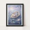 Bal Krishna Cosmic Banyan Leaf Divine Ocean Pastel Art Photo Frame 17 bal krishna cosmic banyan leaf divine ocean pastel art 08 black main
