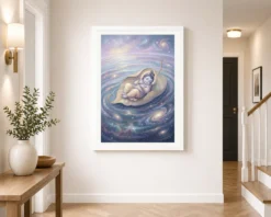 bal krishna cosmic banyan leaf divine ocean pastel art 08 white 2