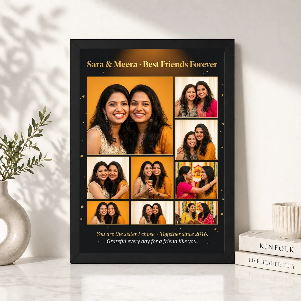 Best Friends Collage Photo Frame Pastel Candid Memories Photo Frame 4 Best Friends Collage Photo Frame Pastel Candid Memories Photo Frame - Image 4