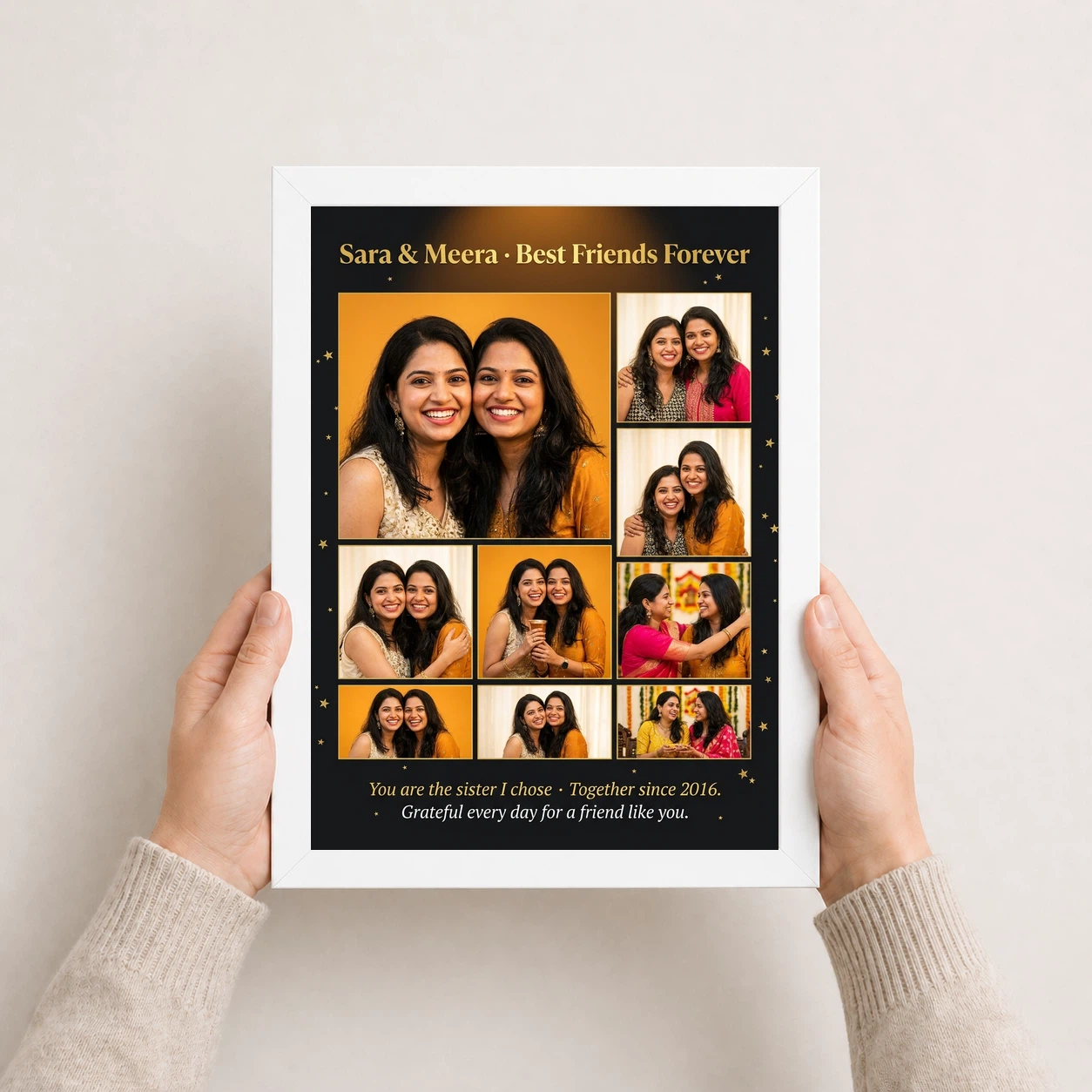 Best Friends Collage Photo Frame Pastel Candid Memories Photo Frame 7 Best Friends Collage Photo Frame Pastel Candid Memories Photo Frame - Image 7