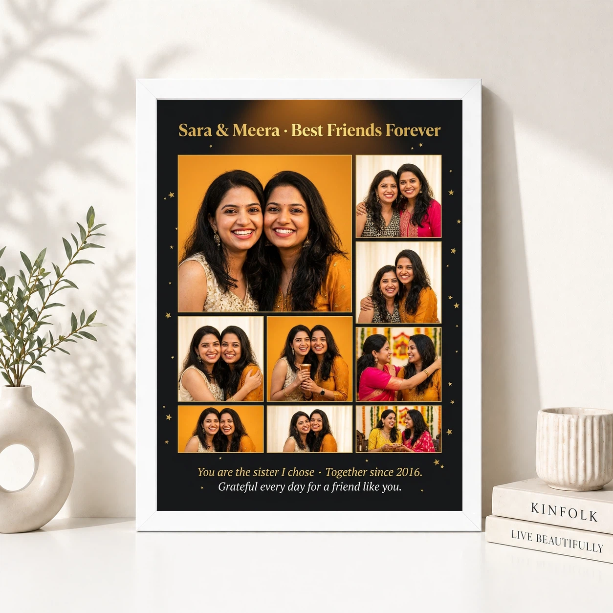 Best Friends Collage Photo Frame Pastel Candid Memories Photo Frame 8 Best Friends Collage Photo Frame Pastel Candid Memories Photo Frame - Image 8