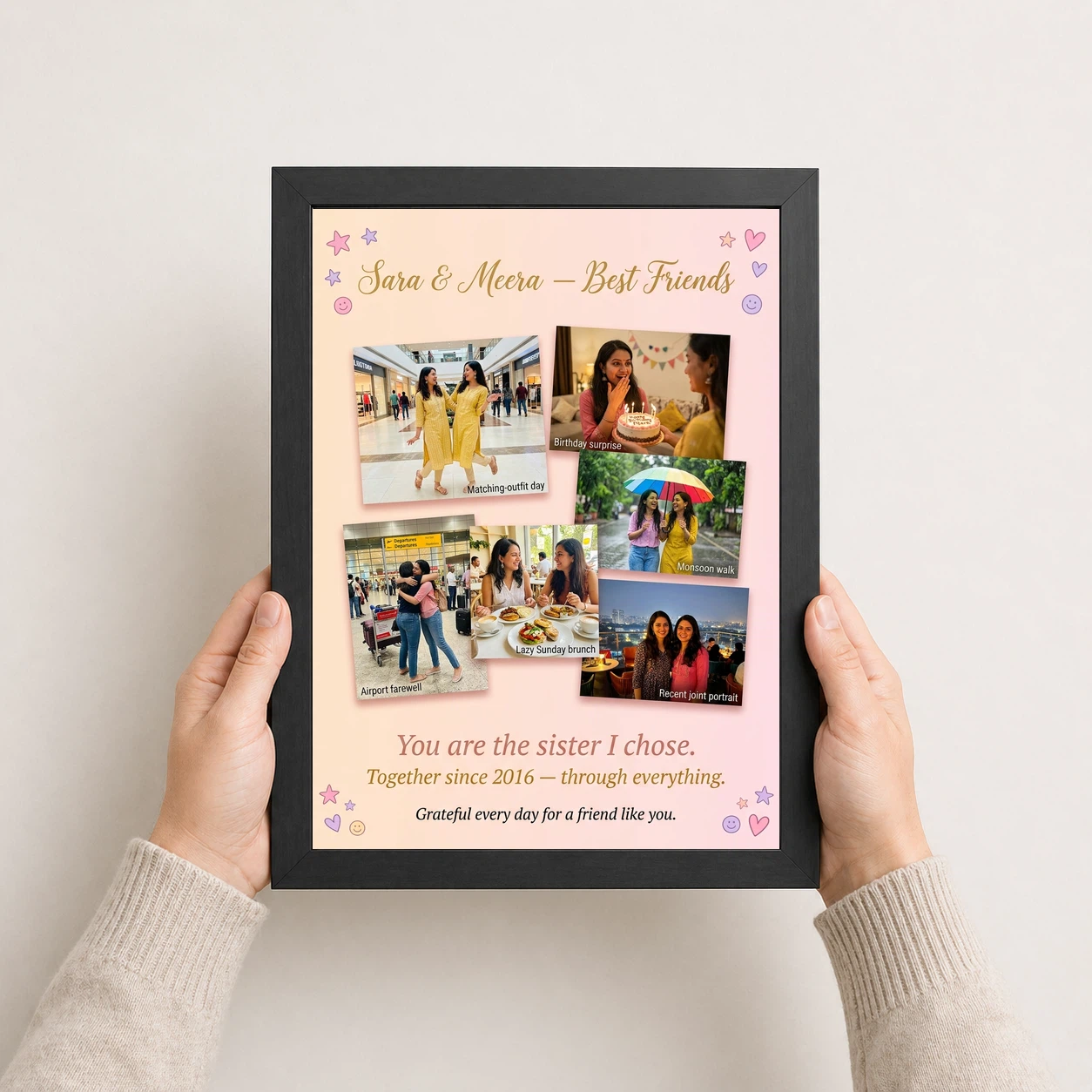Best Friends Collage Photo Frame Vibrant Memories Fun Photo Frame 3 Best Friends Collage Photo Frame Vibrant Memories Fun Photo Frame - Image 3