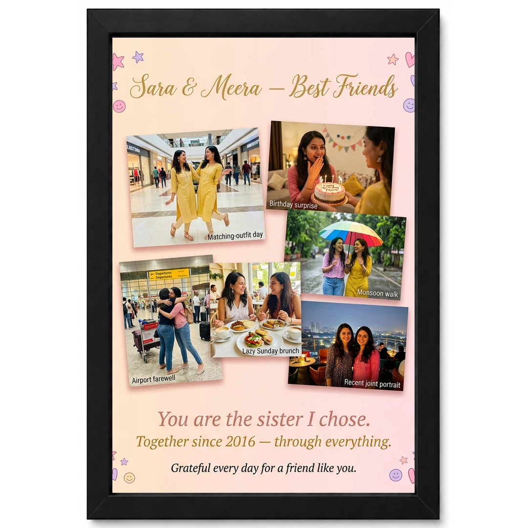Best Friends Collage Photo Frame Vibrant Memories Fun Photo Frame 1 Best Friends Collage Photo Frame Vibrant Memories Fun Photo Frame