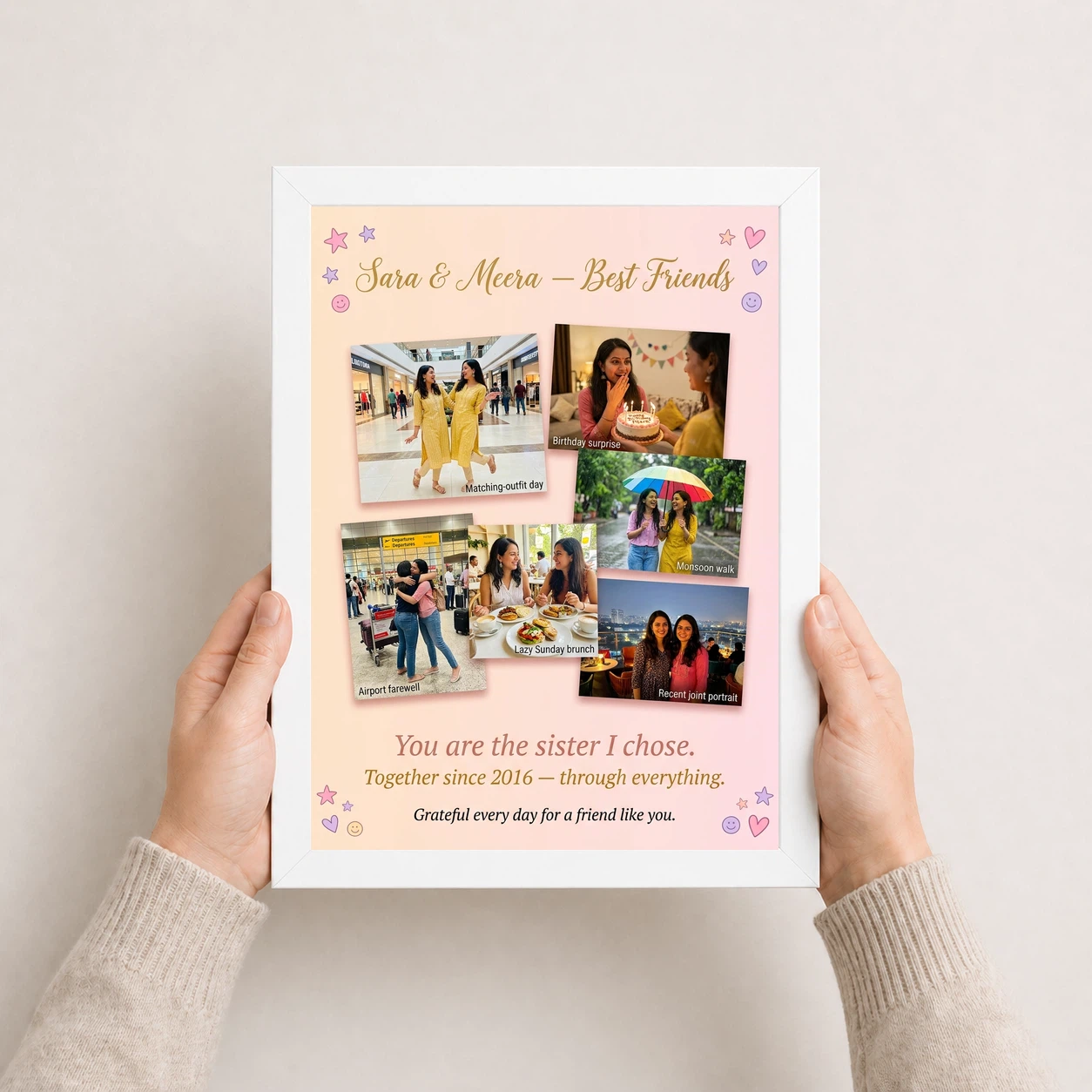 Best Friends Collage Photo Frame Vibrant Memories Fun Photo Frame 7 Best Friends Collage Photo Frame Vibrant Memories Fun Photo Frame - Image 7