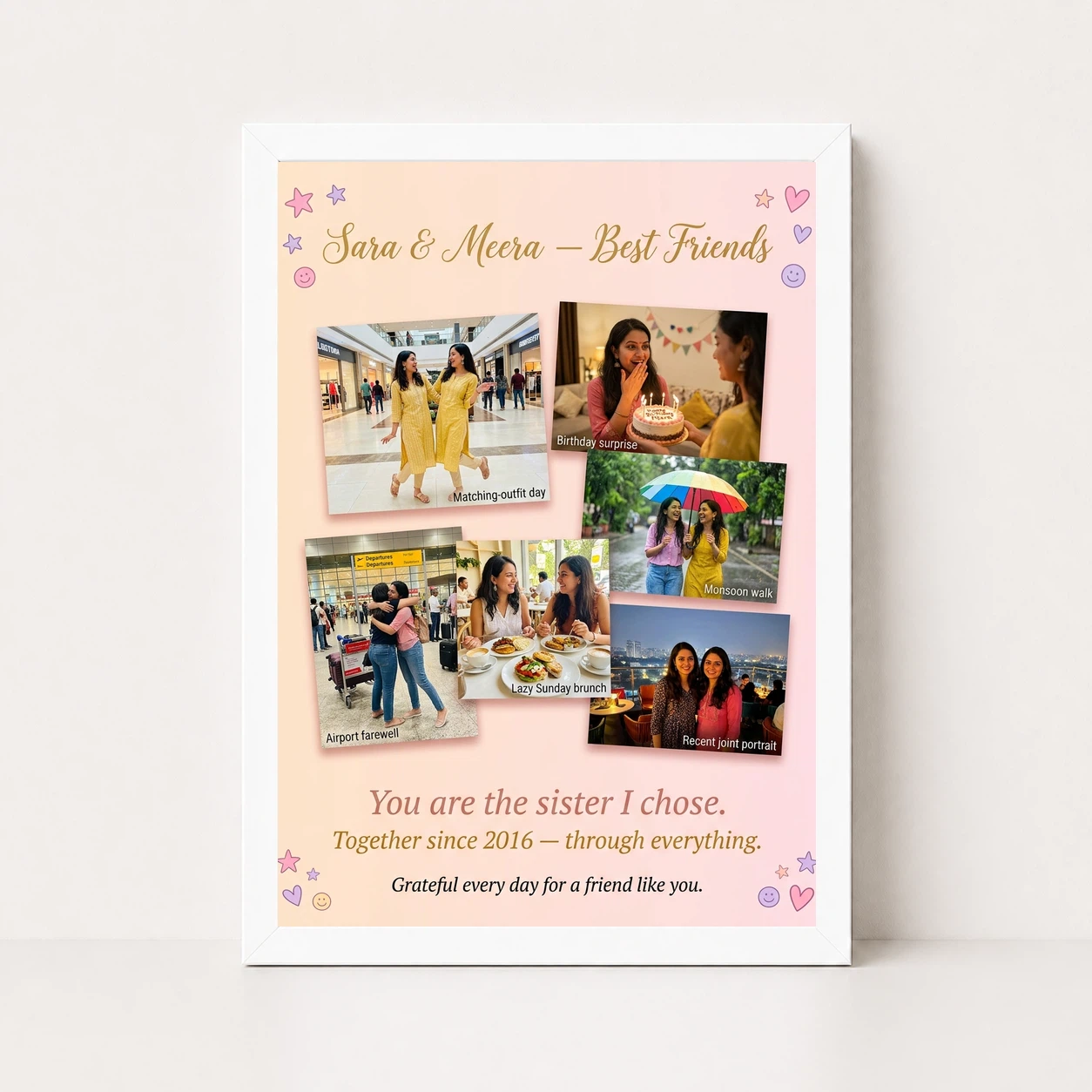 Best Friends Collage Photo Frame Vibrant Memories Fun Photo Frame 5 Best Friends Collage Photo Frame Vibrant Memories Fun Photo Frame - Image 5