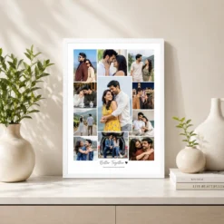 better together eleven photo couple collage frame white 2