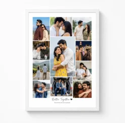 better together eleven photo couple collage frame white main