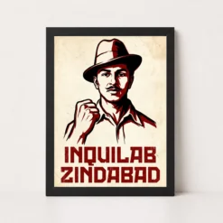 Bhagat Singh Inquilab Zindabad Revolutionary Slogan Graphic Art Photo Frame