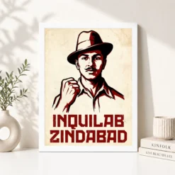 bhagat singh inquilab zindabad revolutionary slogan graphic art 08 white 4