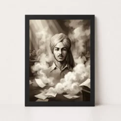 Bhagat Singh National Assembly 1929 Historic Smoke Dramatic Art Photo Frame