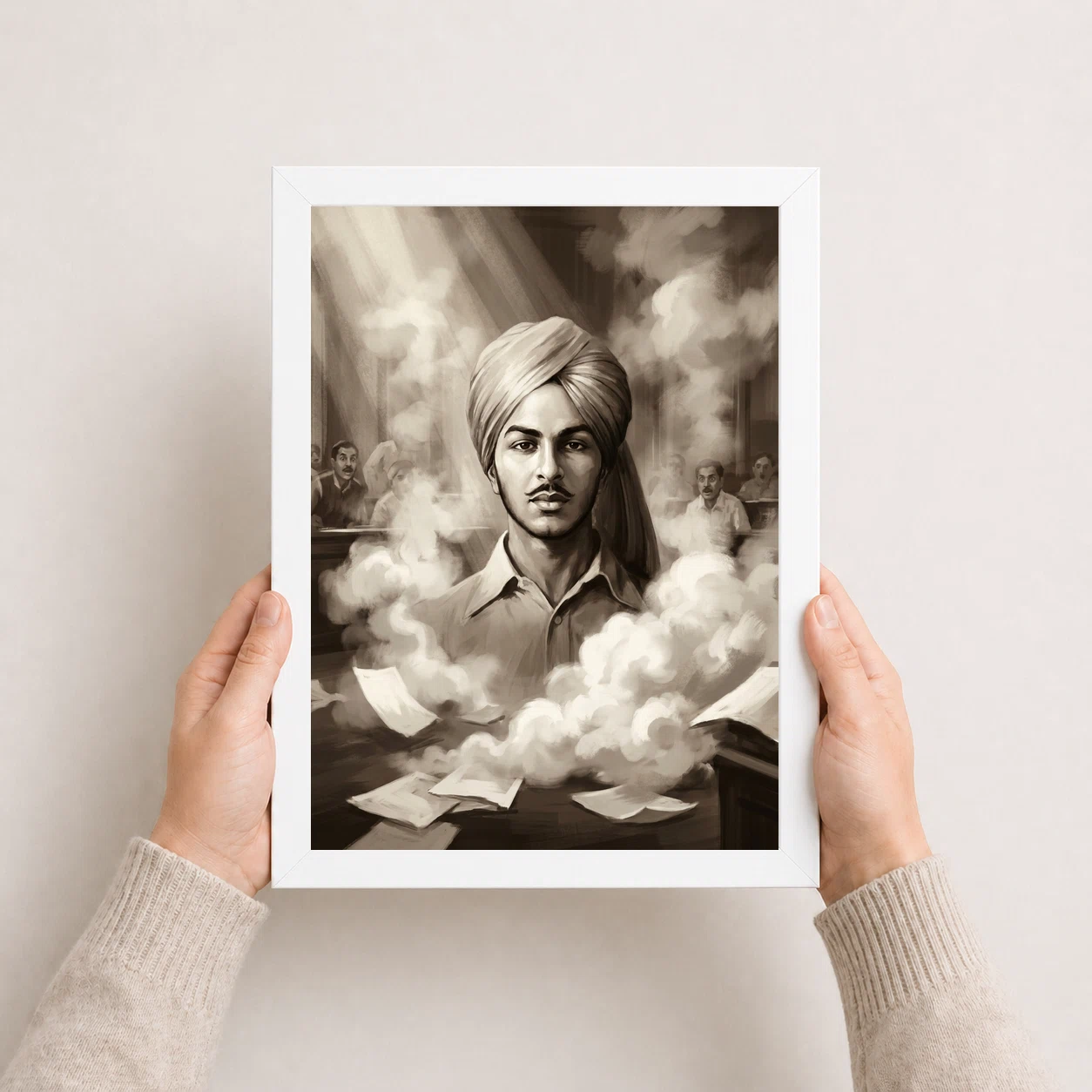Bhagat Singh National Assembly 1929 Historic Smoke Dramatic Art Photo Frame 5 Bhagat Singh National Assembly 1929 Historic Smoke Dramatic Art Photo Frame - Image 5