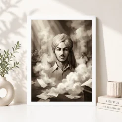 Alternative view of Bhagat Singh National Assembly 1929 Historic Smoke Dramatic Art Photo Frame