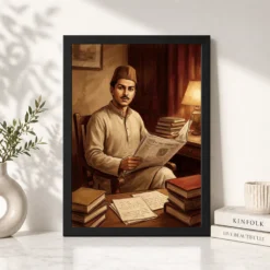 Alternative view of Bhagat Singh Newspaper Books Intellectual Revolutionary Art Photo Frame