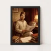 Bhagat Singh Newspaper Books Intellectual Revolutionary Art Photo Frame