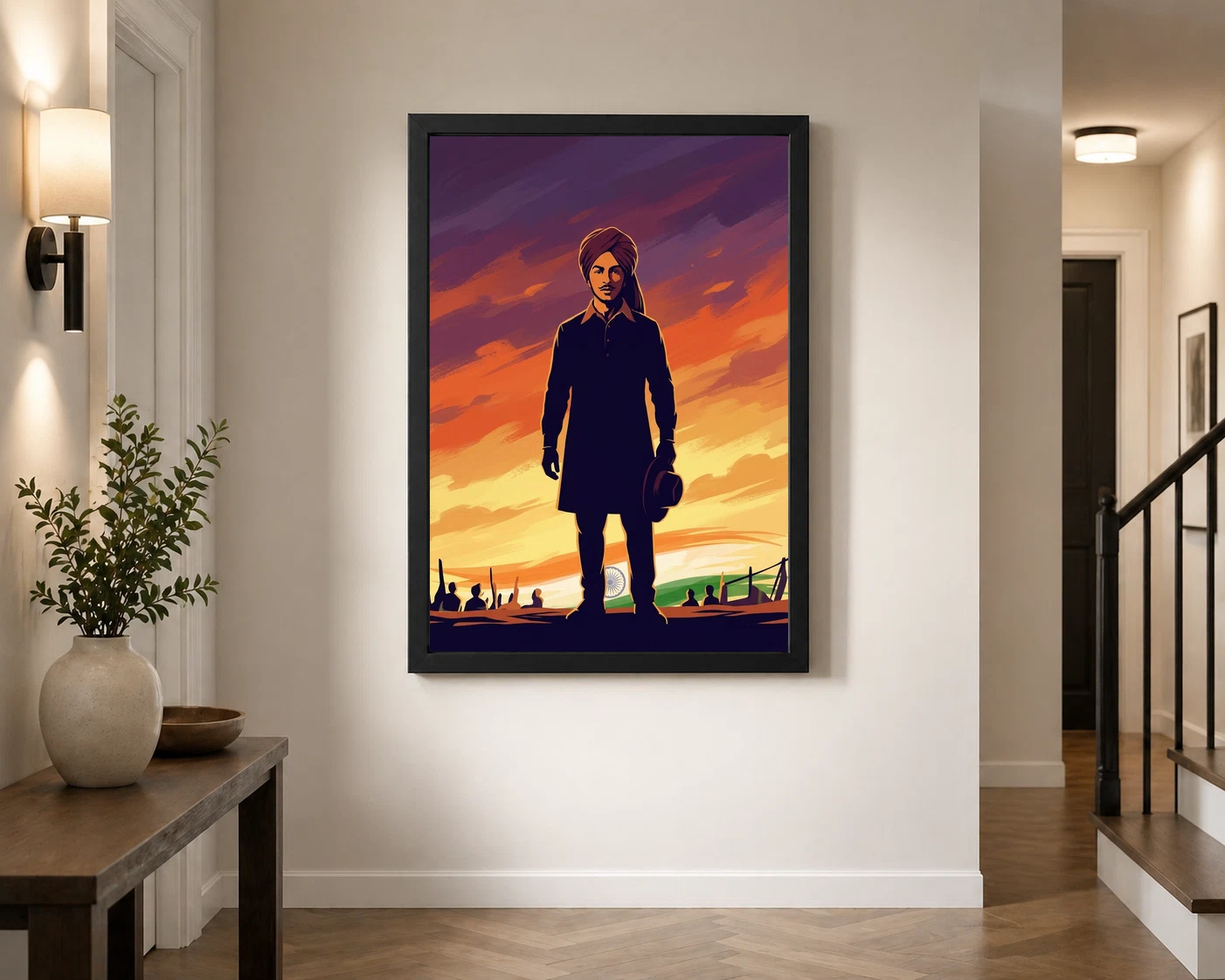 Bhagat Singh Silhouette Sunset Sacrifice Freedom Patriotic Art Photo Frame 7 Bhagat Singh Silhouette Sunset Sacrifice Freedom Patriotic Art Photo Frame - Image 7