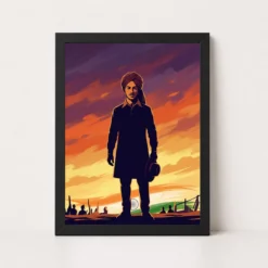 Bhagat Singh Silhouette Sunset Sacrifice Freedom Patriotic Art Photo Frame