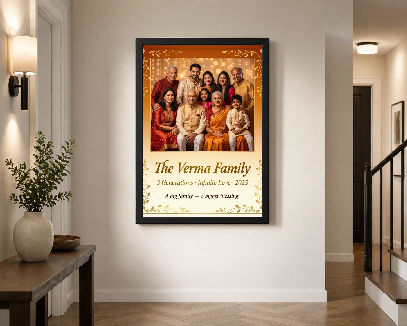 Big Family Photo Frame Warm Earthy Large Wall Art Photo Frame 2 Big Family Photo Frame Warm Earthy Large Wall Art Photo Frame - Image 2