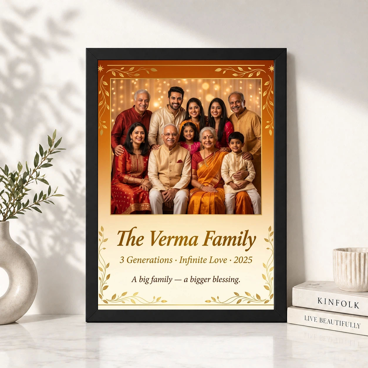 Big Family Photo Frame Warm Earthy Large Wall Art Photo Frame 4 Big Family Photo Frame Warm Earthy Large Wall Art Photo Frame - Image 4