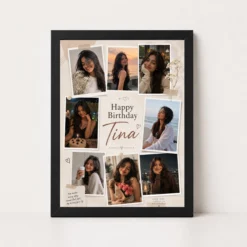 Birthday Collage for Girlfriend with Trendy Instagram Aesthetic | Personalized Birthday Gift Frame