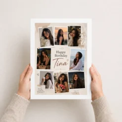 birthday collage for girlfriend with trendy Instagram aesthetic white 3