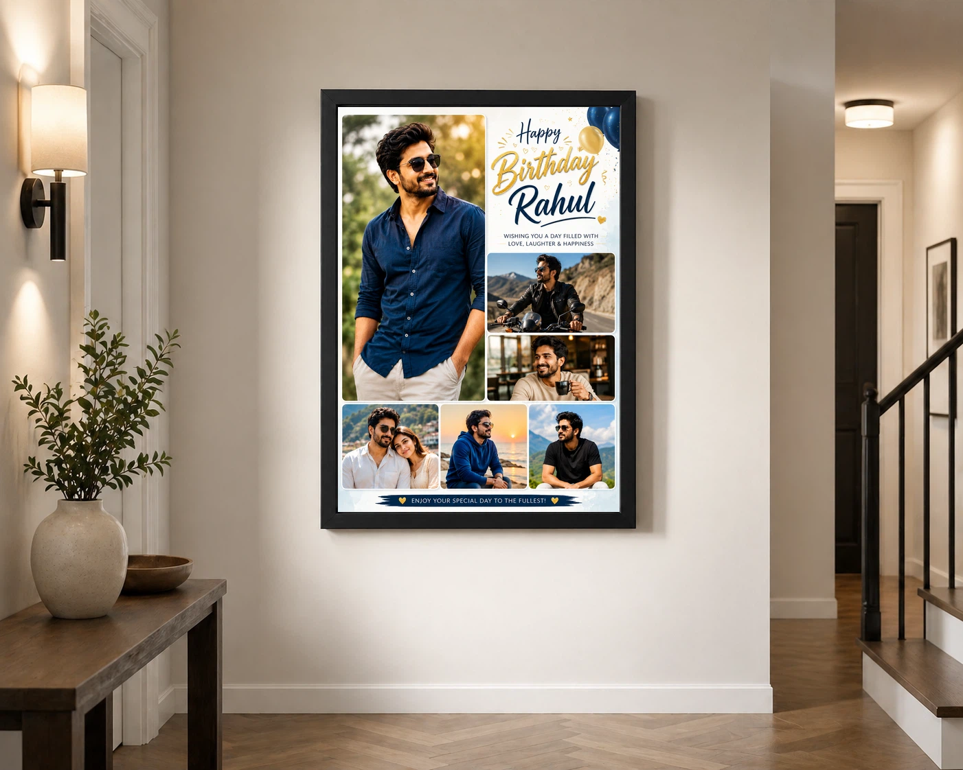 Birthday Frame for Husband Multi Photo Balloon Theme 2 Birthday Frame for Husband Multi Photo Balloon Theme - Image 2