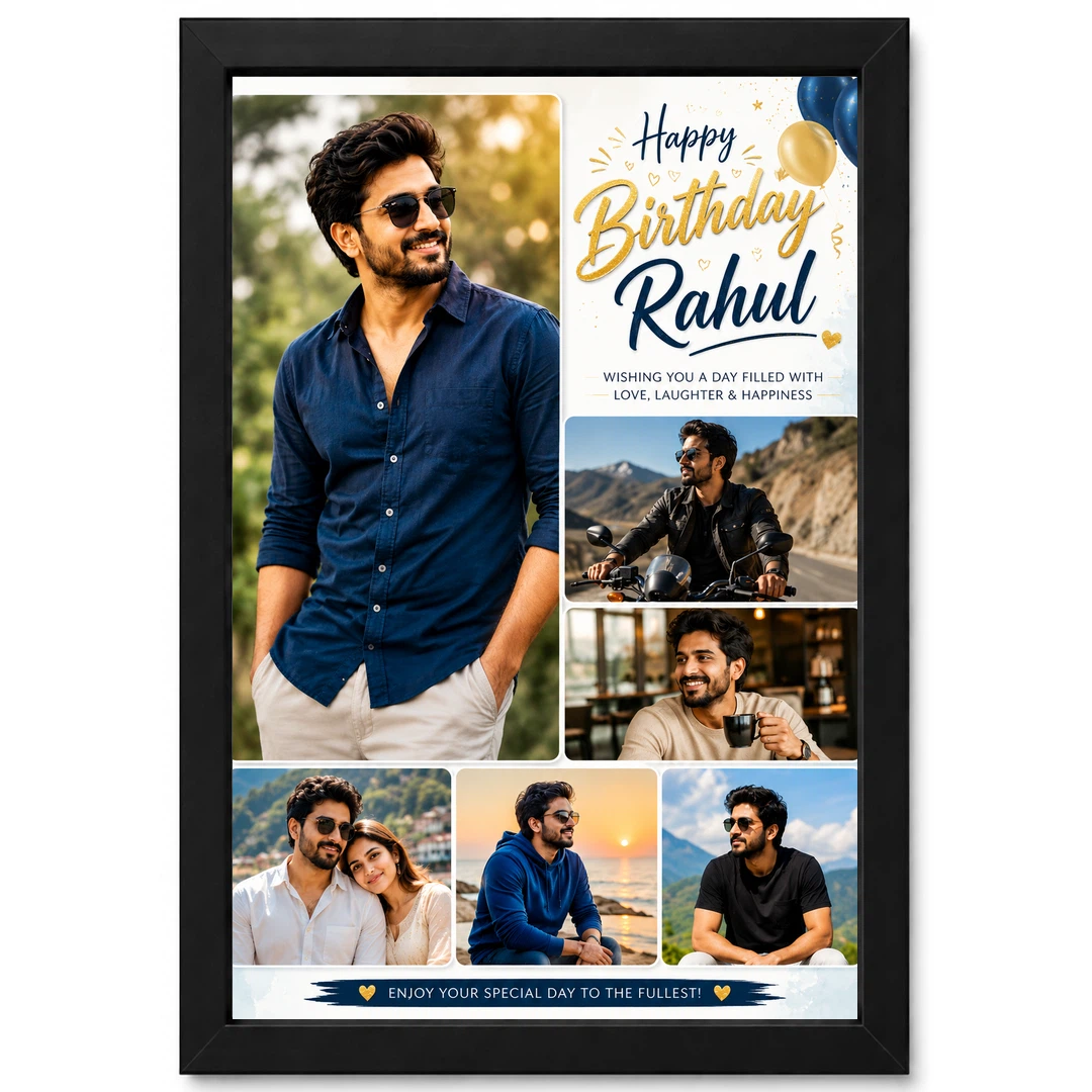 Birthday Frame for Husband Multi Photo Balloon Theme 1 Birthday Frame for Husband Multi Photo Balloon Theme