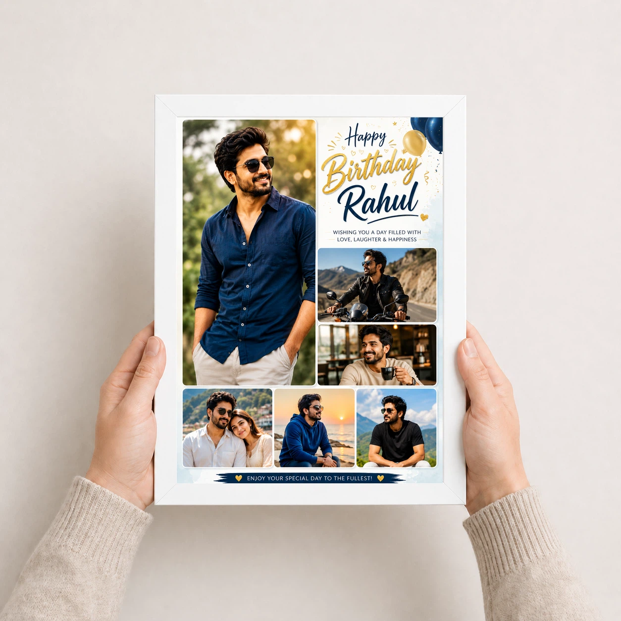 Birthday Frame for Husband Multi Photo Balloon Theme 7 Birthday Frame for Husband Multi Photo Balloon Theme - Image 7