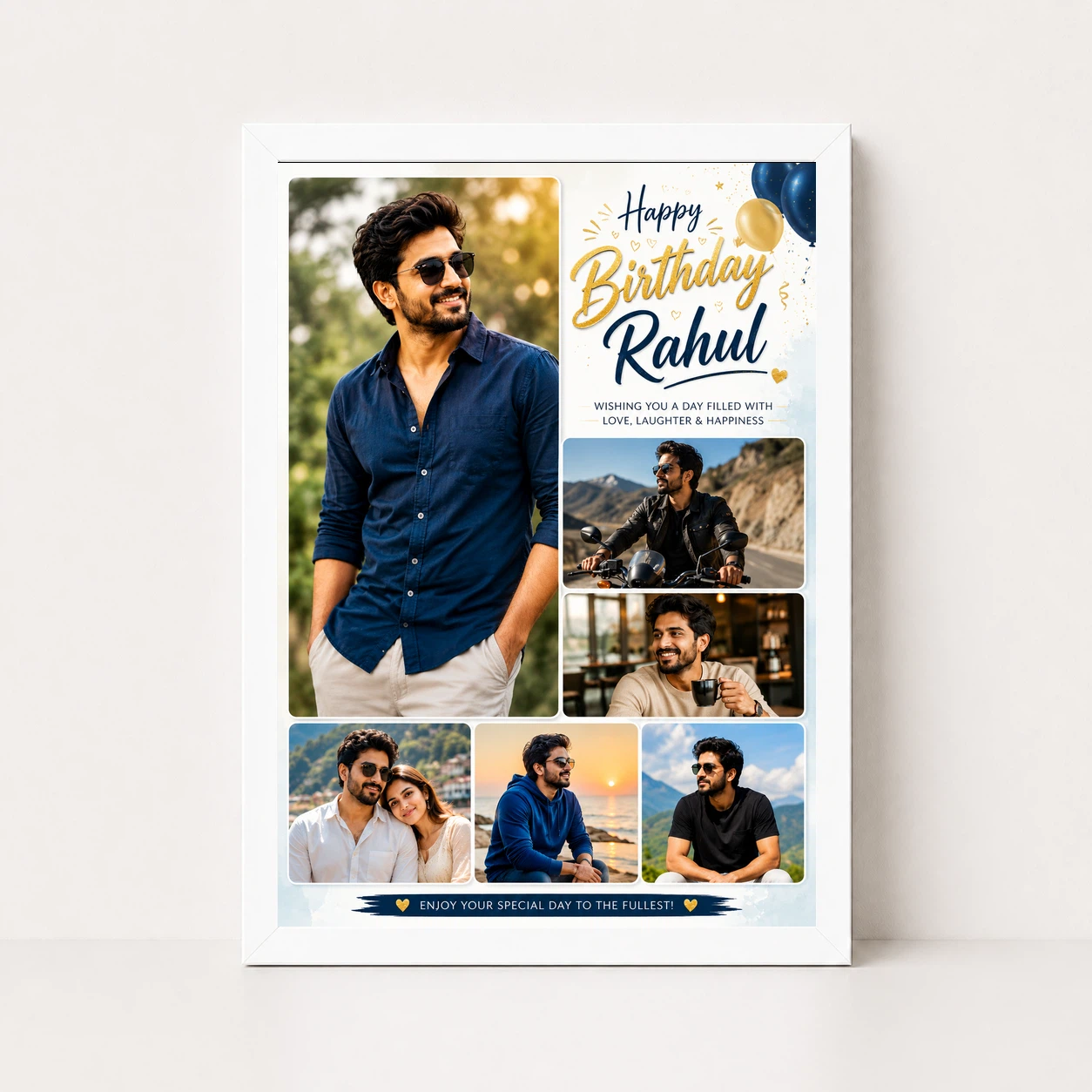 Birthday Frame for Husband Multi Photo Balloon Theme 5 Birthday Frame for Husband Multi Photo Balloon Theme - Image 5
