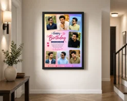 Alternative view of Birthday Frame for Husband Photo Pink Hearts Theme