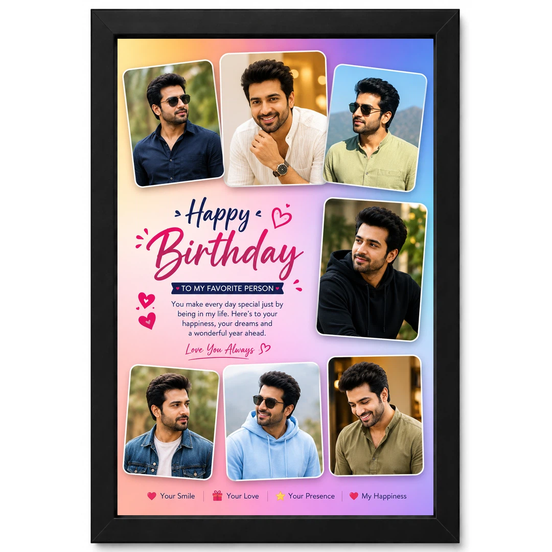 Birthday Frame for Husband Photo Pink Hearts Theme 1 Birthday Frame for Husband Photo Pink Hearts Theme