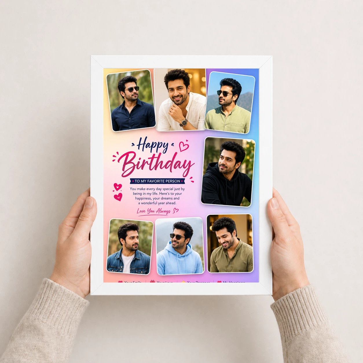 Birthday Frame for Husband Photo Pink Hearts Theme 7 Birthday Frame for Husband Photo Pink Hearts Theme - Image 7