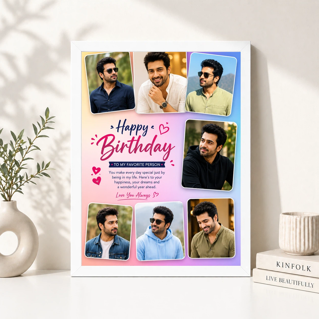 Birthday Frame for Husband Photo Pink Hearts Theme 8 Birthday Frame for Husband Photo Pink Hearts Theme - Image 8