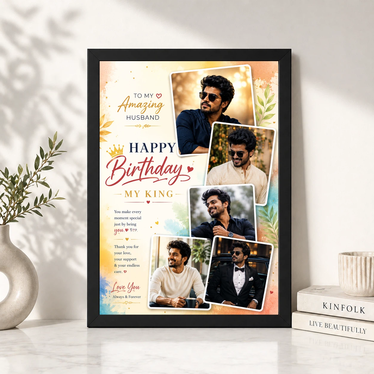 Birthday Frame Husband Wife Love Quote Multi Photo 4 Birthday Frame Husband Wife Love Quote Multi Photo - Image 4