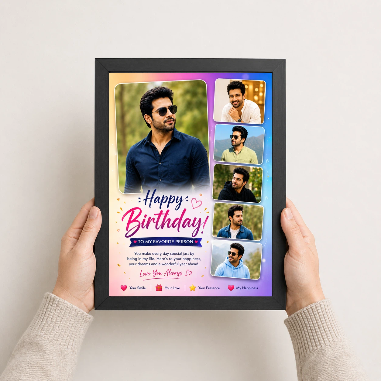 Birthday Gift for Husband Photo Frame Romantic Couple 3 Birthday Gift for Husband Photo Frame Romantic Couple - Image 3