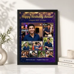 birthday photo frame collage floral elegant celebration photo frame 02 black 4