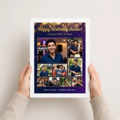 birthday photo frame collage floral elegant celebration photo frame 02 white 3
