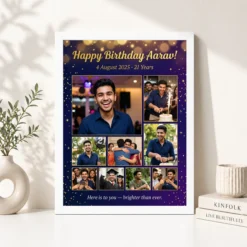 birthday photo frame collage floral elegant celebration photo frame 02 white 4