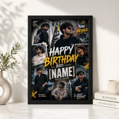 birthday photo frame collage for brother with street style vibe black 4