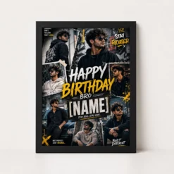 Birthday Photo Frame Collage for Brother with Street Style Vibe | Personalized Birthday Gift Frame