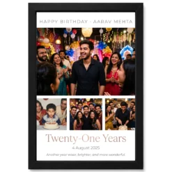 Birthday Photo Frame Collage Vintage Retro Memories Photo Frame