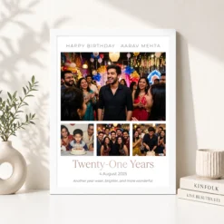 birthday photo frame collage vintage retro memories photo frame 03 white 4