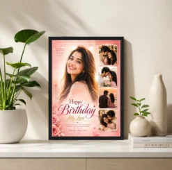 Alternative view of Birthday Photo Frame Wife Love Hearts Collage Personalised