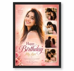 Birthday Photo Frame Wife Love Hearts Collage Personalised