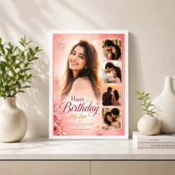 birthday photo frame wife love hearts collage personalised white 2