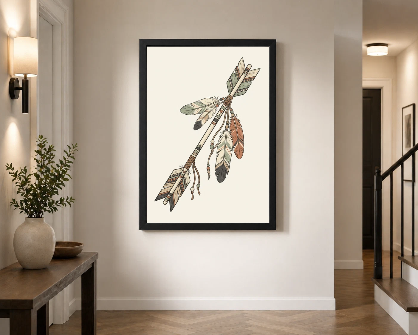 Boho Arrow Feather Tribal Earth Tones Cream Sage Art Photo Frame 7 Boho Arrow Feather Tribal Earth Tones Cream Sage Art Photo Frame - Image 7