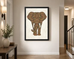 Boho Elephant Mandala Earthy Bohemian Art Photo Frame 10 boho elephant mandala earthy bohemian art 06 black 2